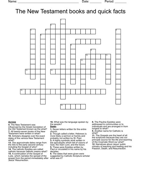 new testament book crossword clue|new testament book 6 letters.